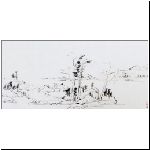 Florence Desserin, Landscape in monochrome ink